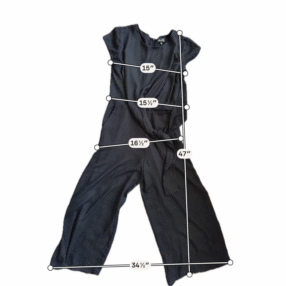 3 for $9 Dee Elly Black White polka dot romper tie front S EUC - Picture 8 of 8